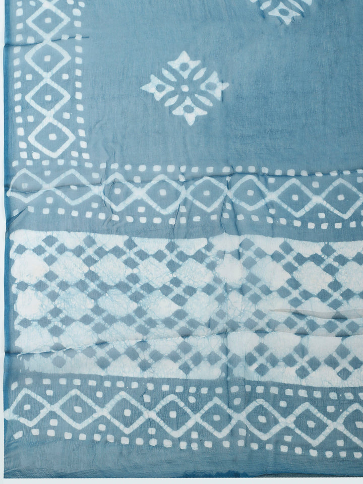 Embroidered Cotton Blend Unstitched Suit &amp; Pant With Cotton Dupatta
