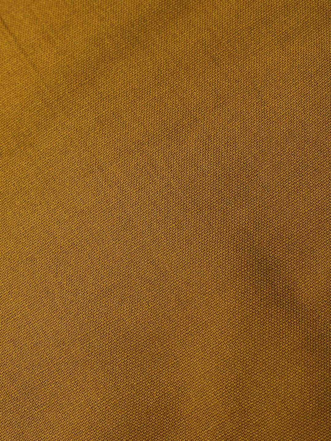 Mustard Printed Chanderi Unstitched Suit &amp; Pant With Chanderi Dupatta
