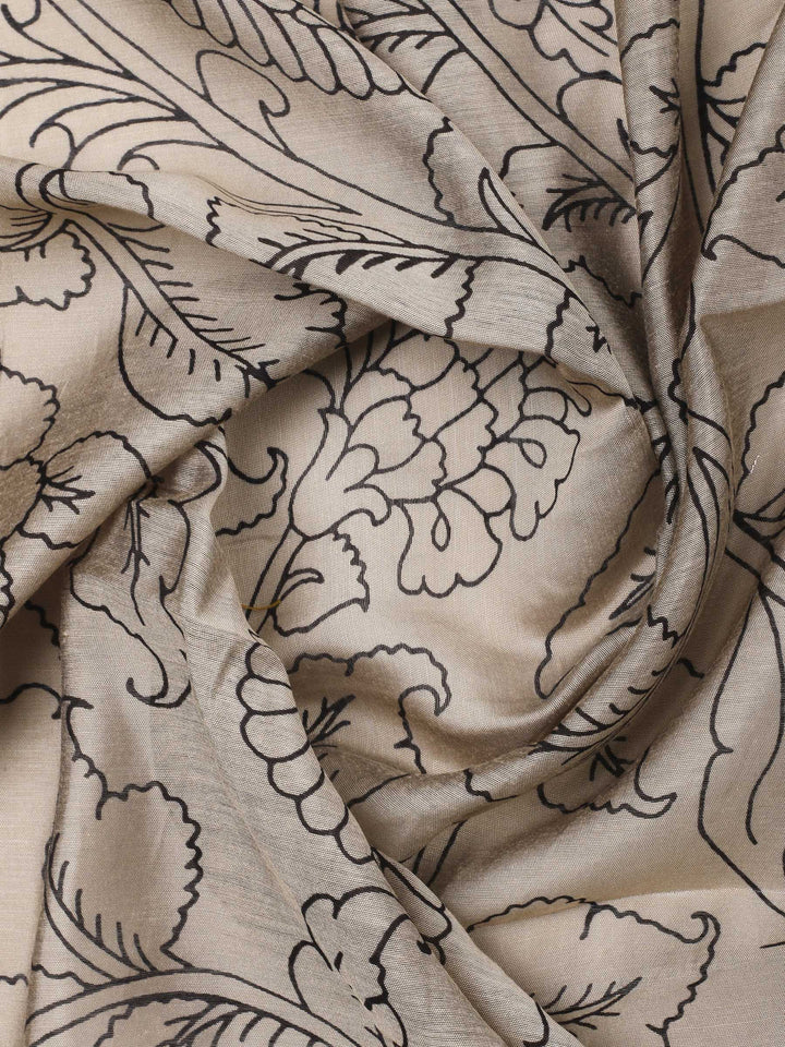 Black Printed Cotton Blend Unstitched Dress Material