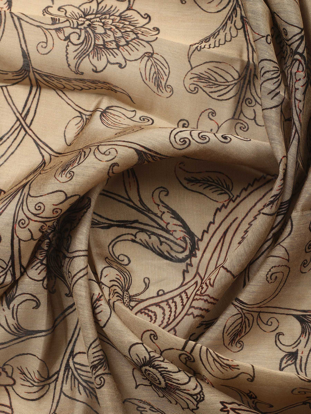 Black Printed Chanderi Unstitched Suit &amp; Pant With Chanderi Dupatta