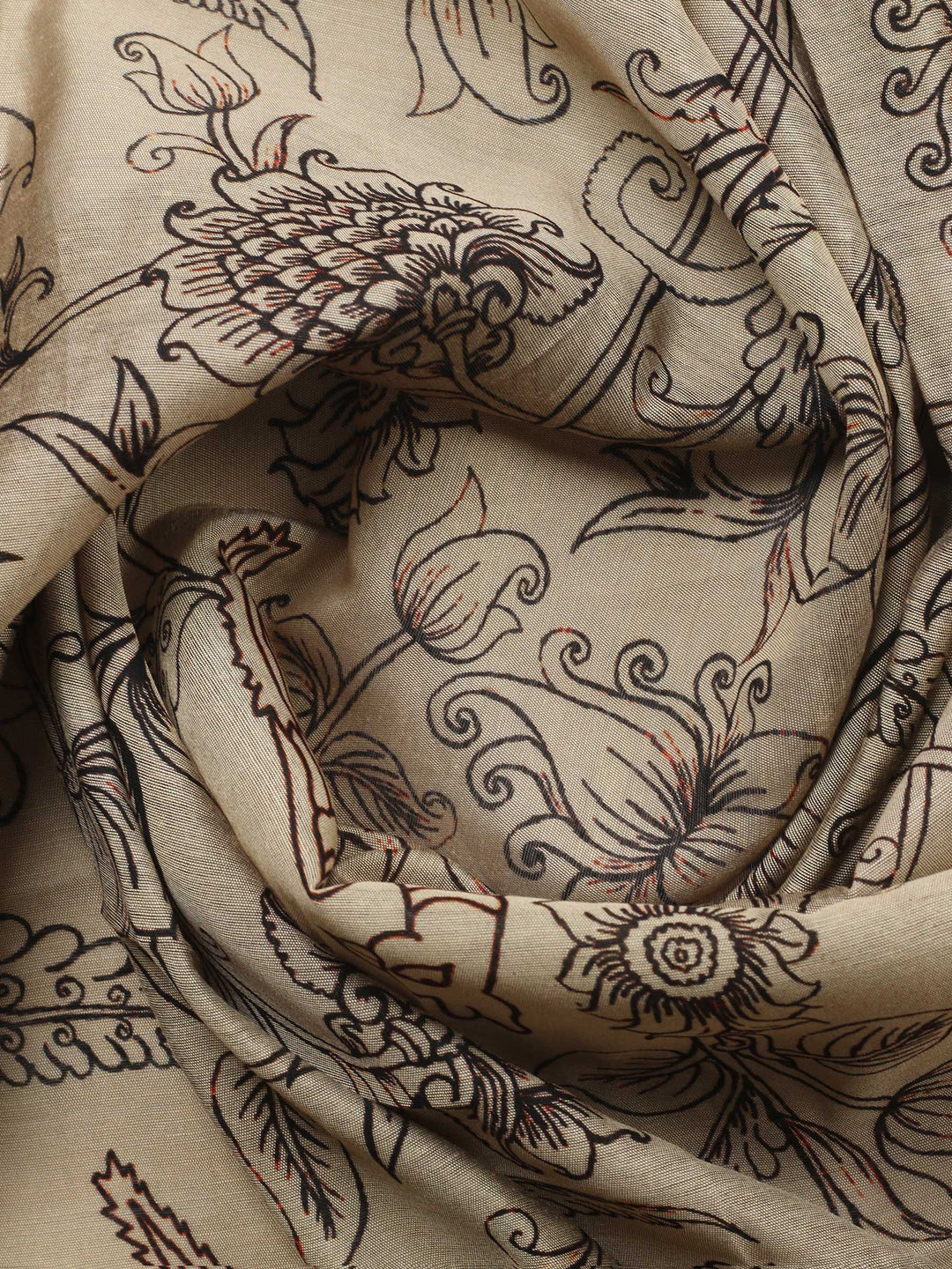 Maroon Printed Chanderi Unstitched Suit &amp; Pant With Chanderi Dupatta