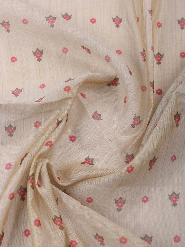 Printed Cotton Blend Unstitched Suit &amp; Pant With Cotton Dupatta