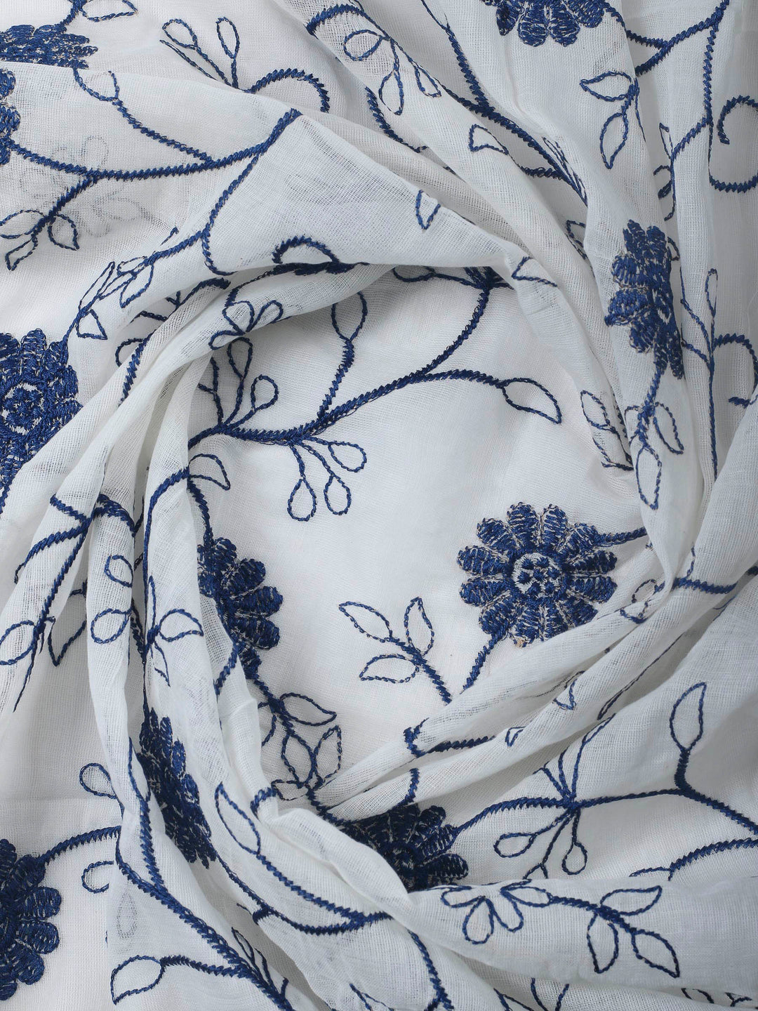 Indigo Printed Cotton Blend Unstitched Dress Material