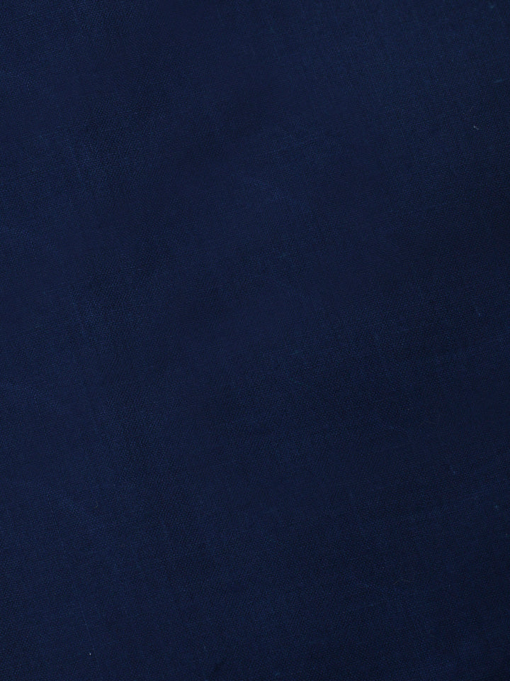 Indigo Printed Cotton Blend Unstitched Dress Material