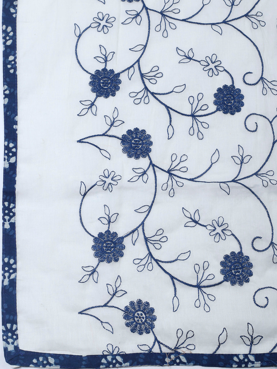 Indigo Printed Cotton Blend Unstitched Dress Material