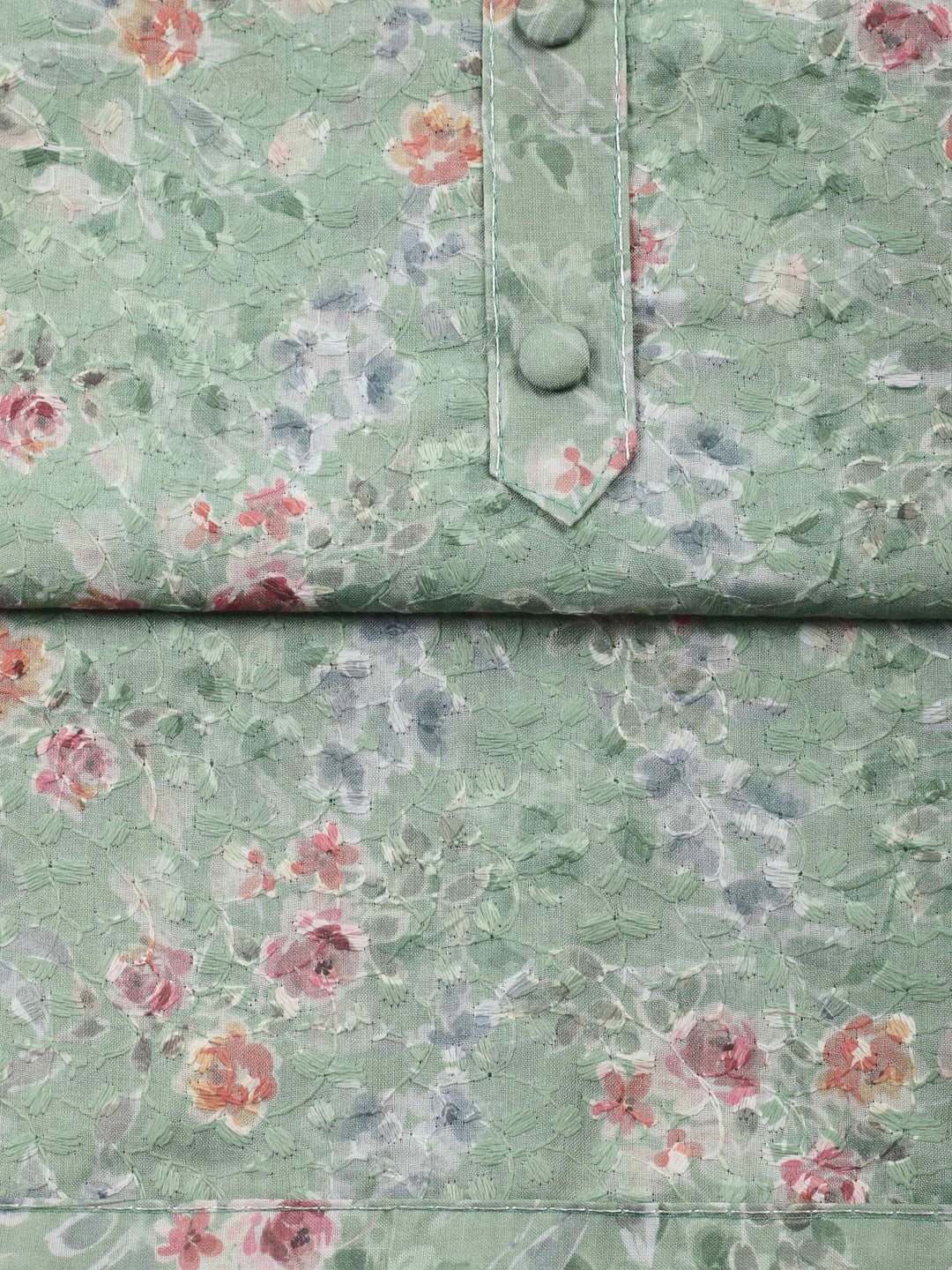 Printed Cotton Blend Unstitched Suit &amp; Pant With Cotton Dupatta