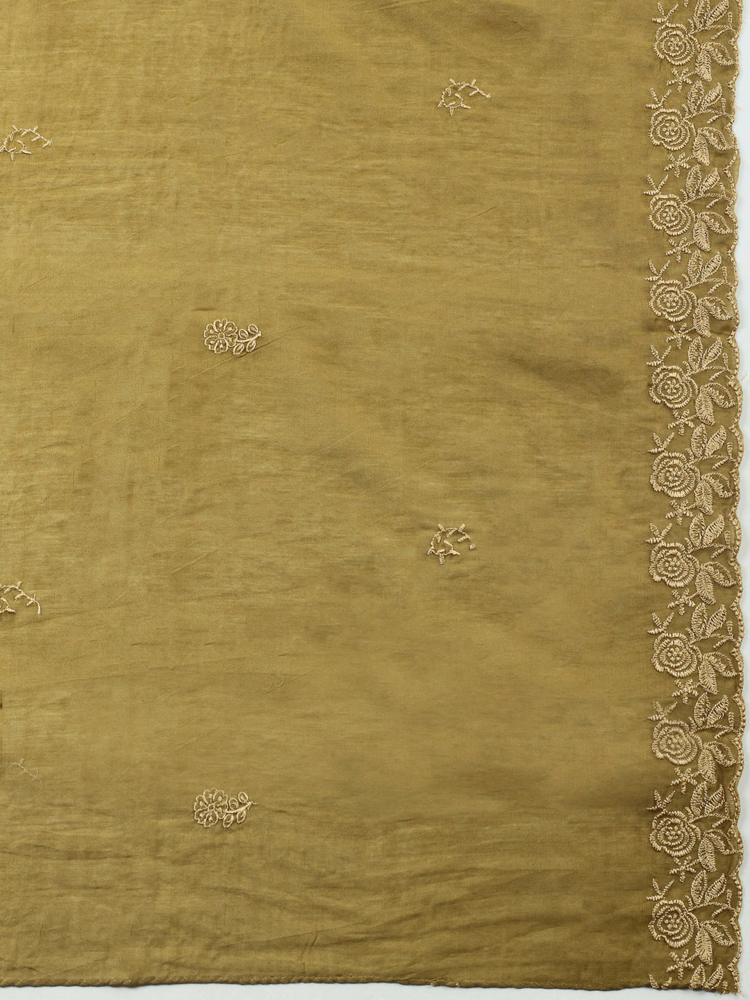 Printed Cotton Blend Unstitched Suit &amp; Pant With Cotton Dupatta