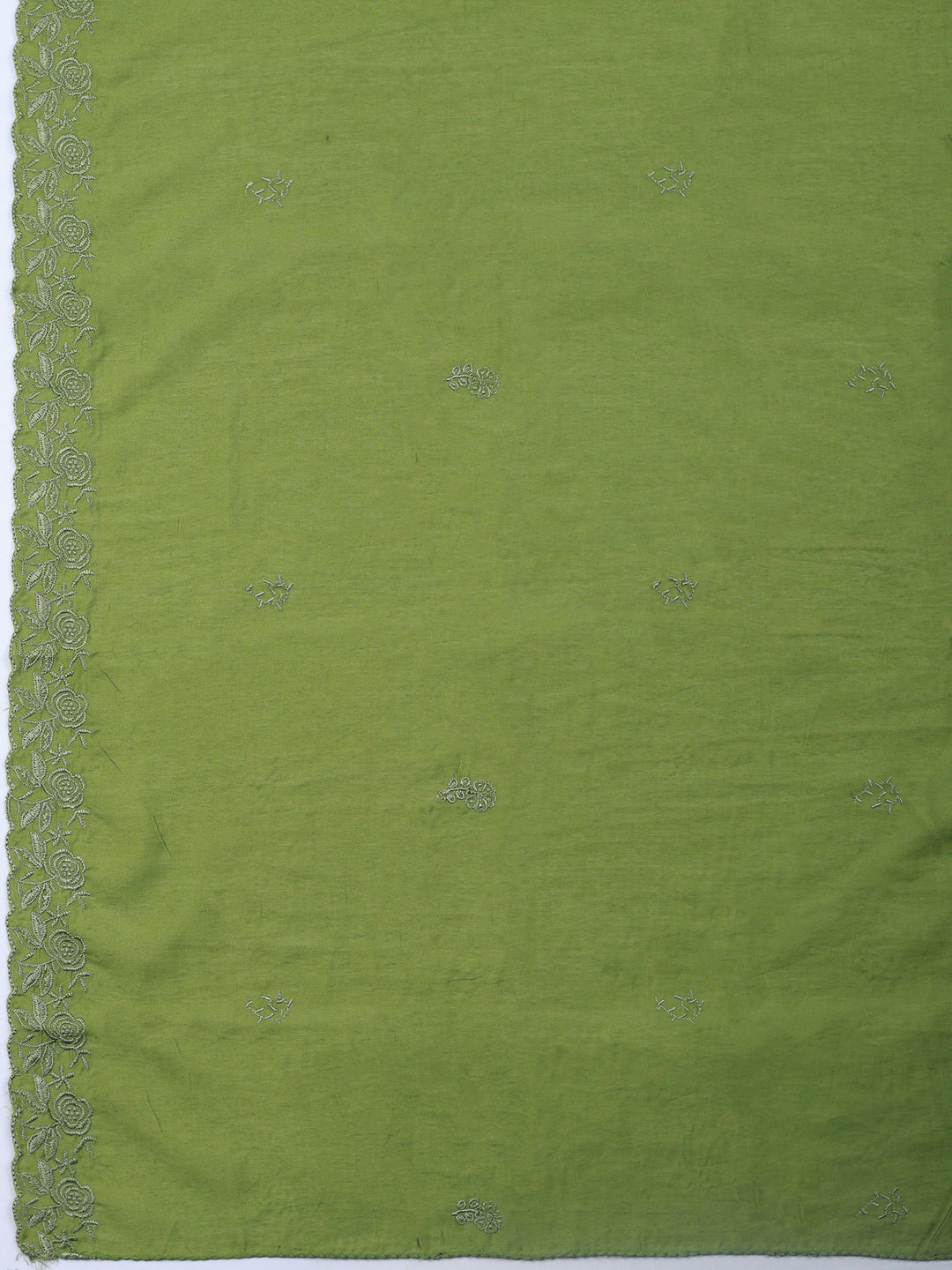 Printed Cotton Blend Unstitched Suit &amp; Pant With Cotton Dupatta