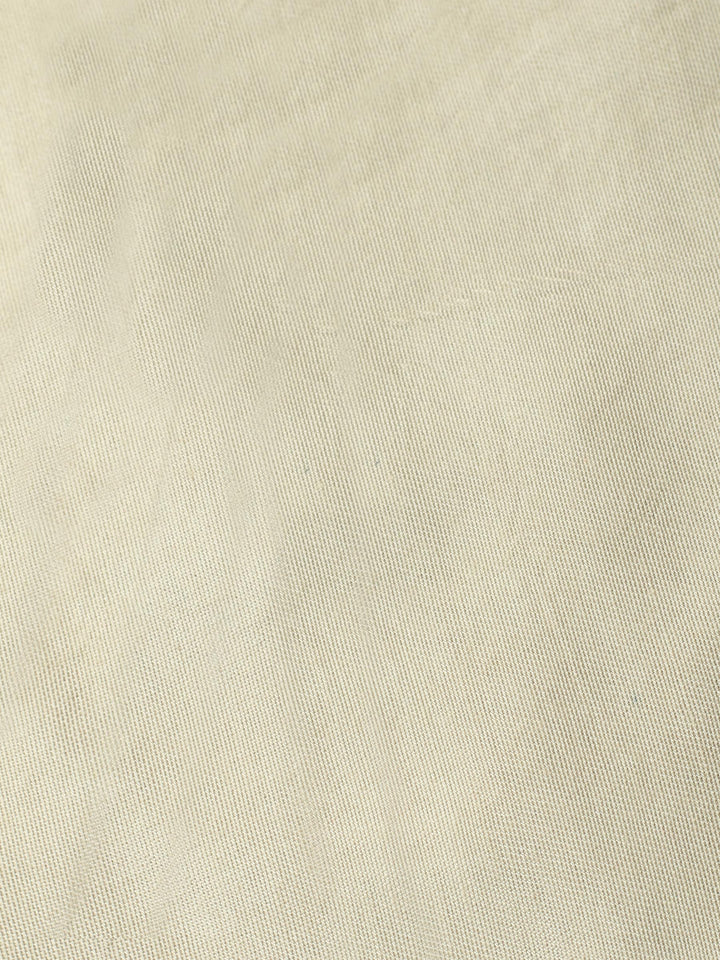 Beige Printed Chanderi Unstitched Suit &amp; Pant With Chanderi Dupatta