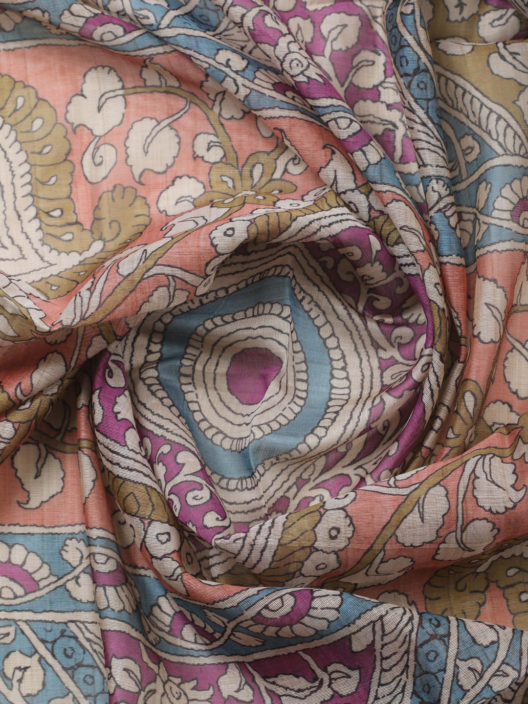 Grey Printed Chanderi Unstitched Suit &amp; Pant With Chanderi Dupatta