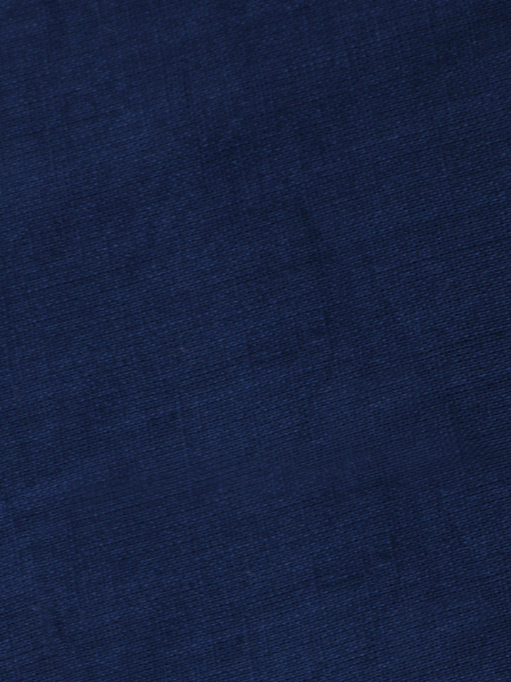 Indigo Embroidery Cotton Blend Unstitched Dress Material