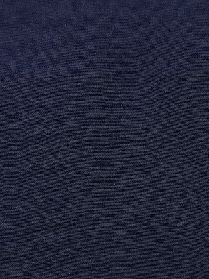 Indigo Embroidery Cotton Blend Unstitched Dress Material