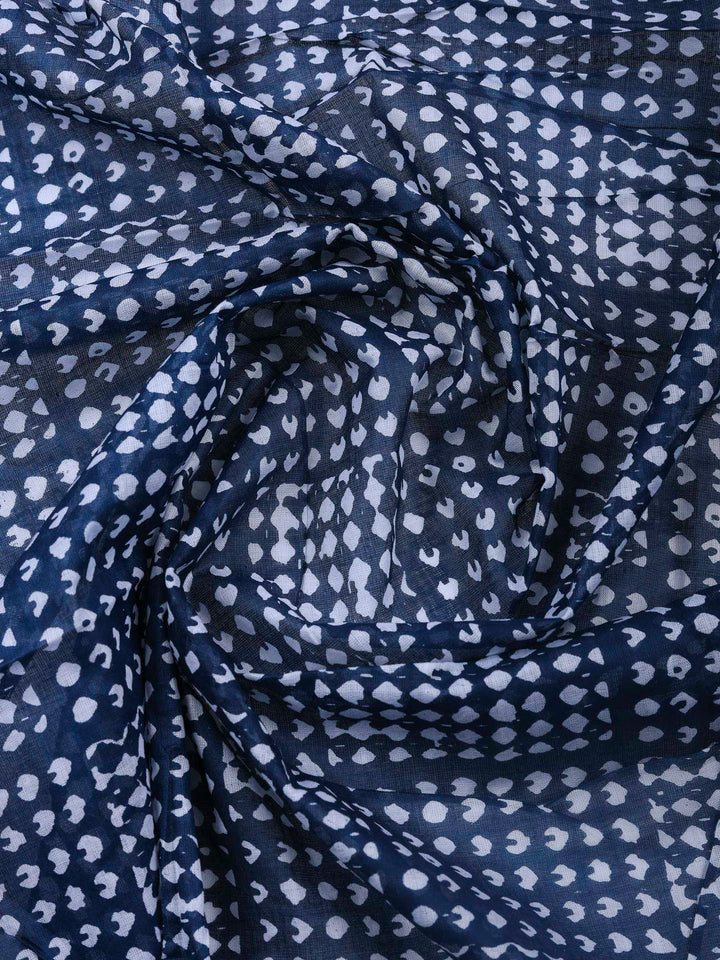 Printed Cotton Blend Unstitched Suit &amp; Pant With Cotton Dupatta