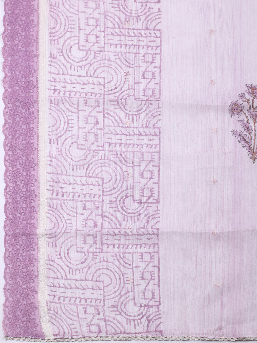 Mauve Embroidery Cotton Blend Unstitched Dress Material