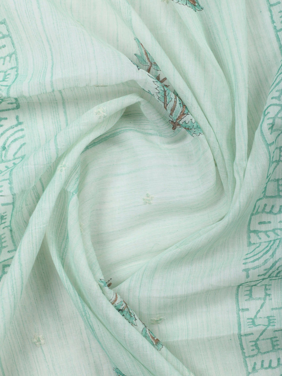 Sea Green Embroidery Cotton Blend Unstitched Dress Material