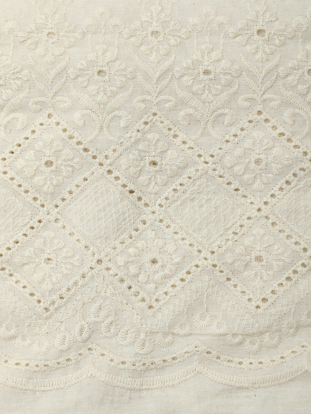 Yellow Embroidery Cotton Blend Unstitched Dress Material