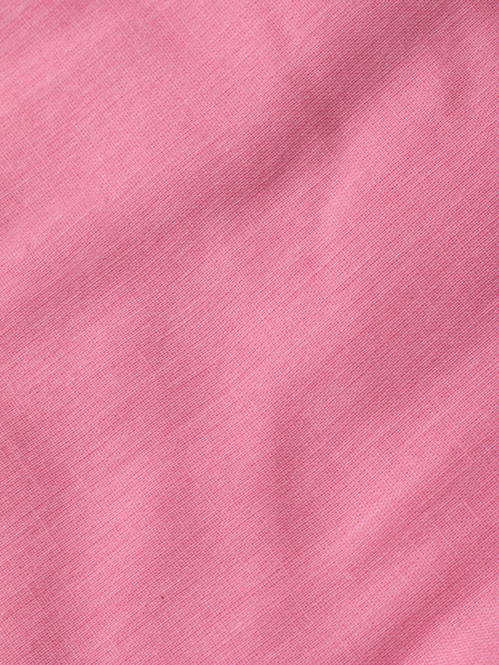 Pink Embroidered Cotton Blend Unstitched Suit &amp; Pant With Cotton Dupatta