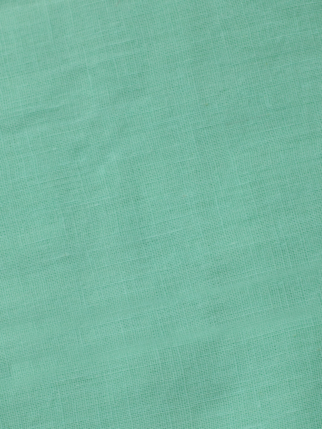 Sea Green Embroidered Cotton Blend Unstitched Suit &amp; Pant With Cotton Dupatta