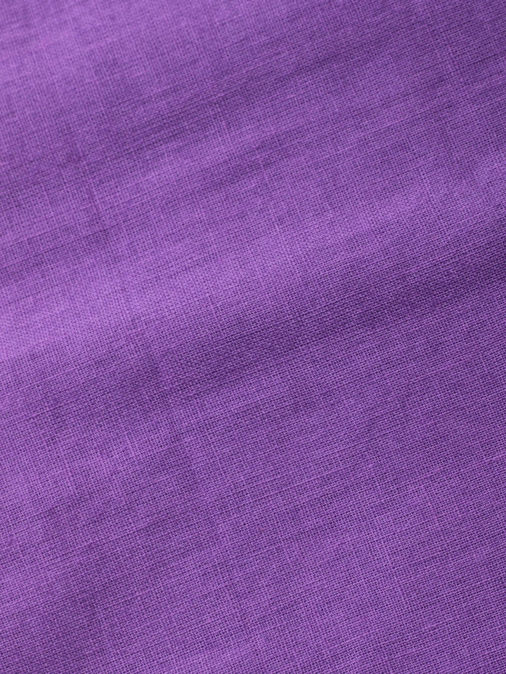 Cream-Purple Embroidered Cotton Blend Unstitched Suit &amp; Pant With Cotton Dupatta