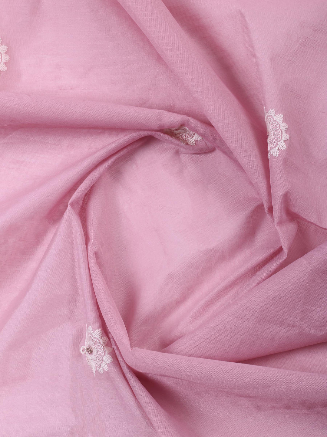 Mauve Embroidered Chanderi Unstitched Suit &amp; Pant With Chanderi Dupatta