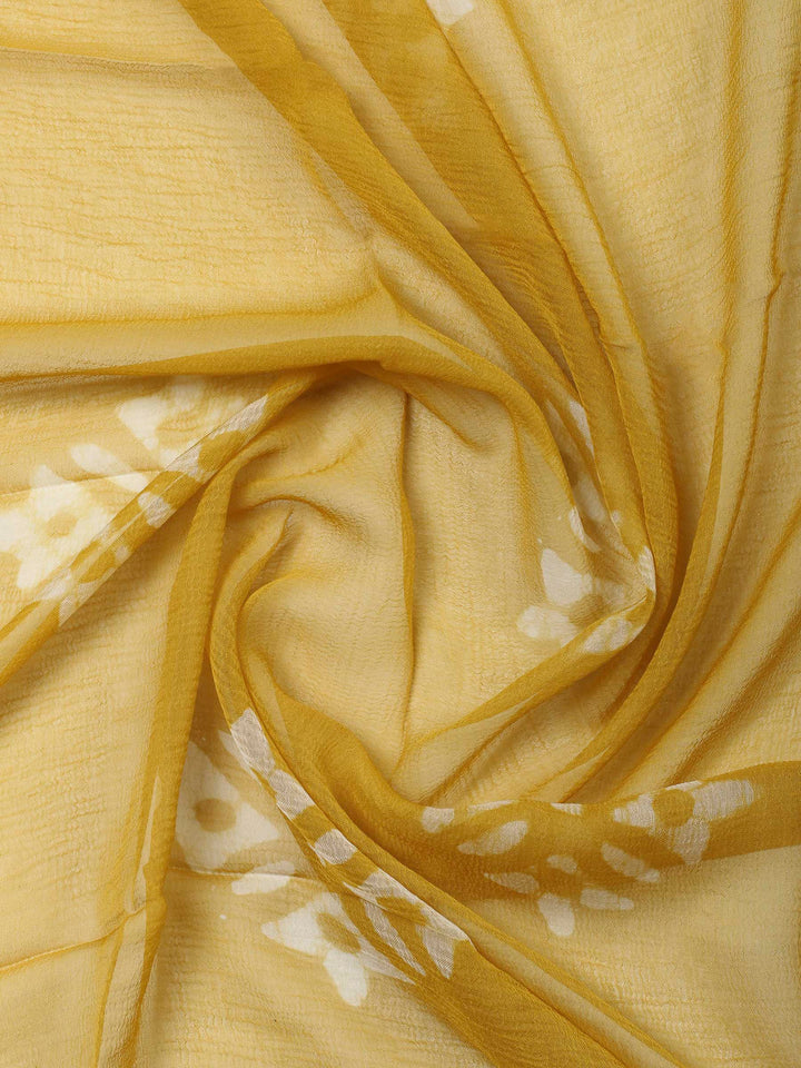 Mustard Embroidery Cotton Blend Unstitched Dress Material