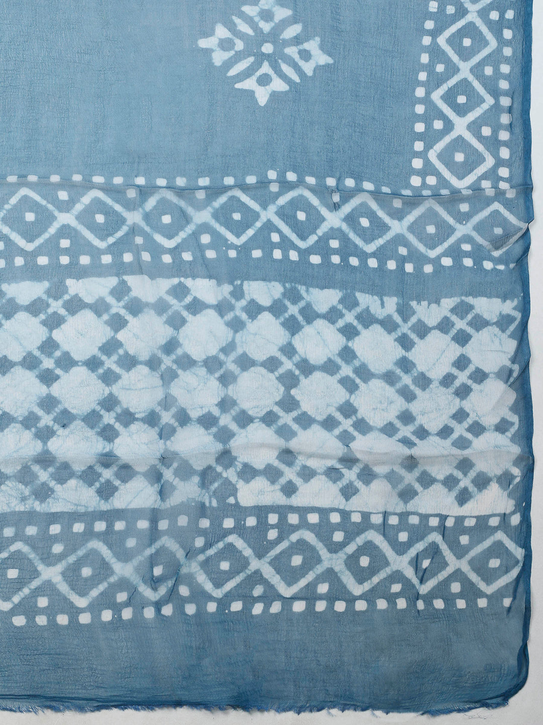 Teal Blue Embroidery Cotton Blend Unstitched Dress Material