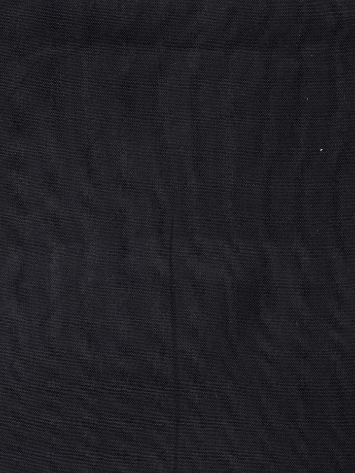 Black Embroidered Cotton Blend Unstitched Suit &amp; Pant With Cotton Dupatta