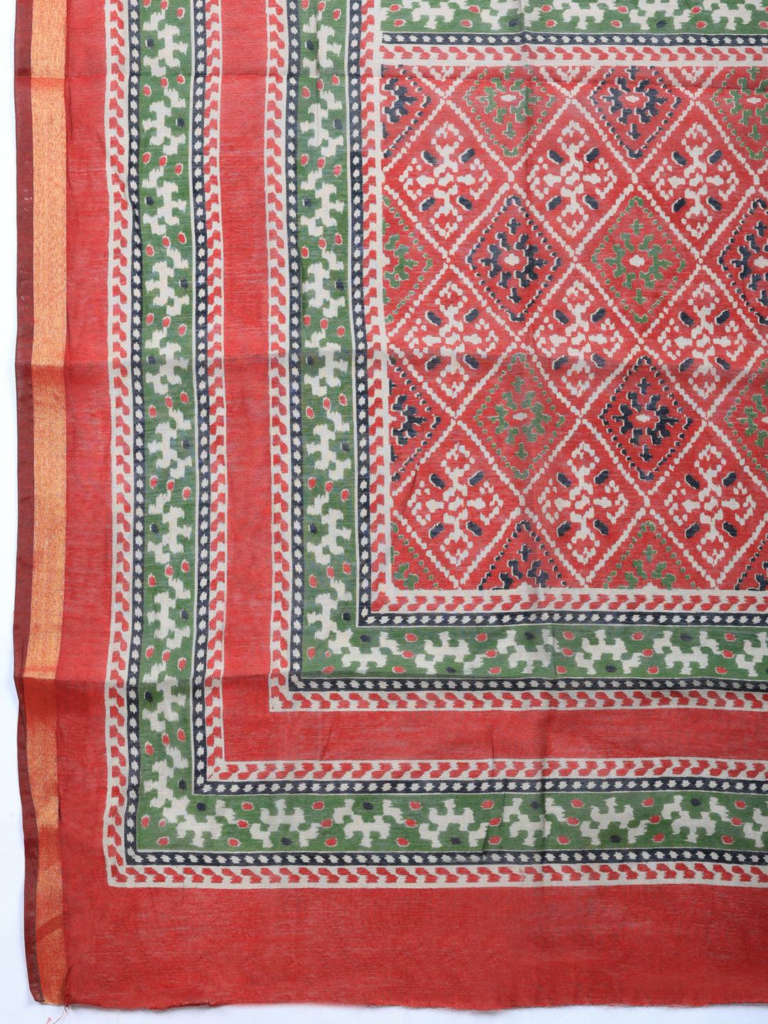 Maroon Embroidered Cotton Blend Unstitched Suit &amp; Pant With Cotton Dupatta