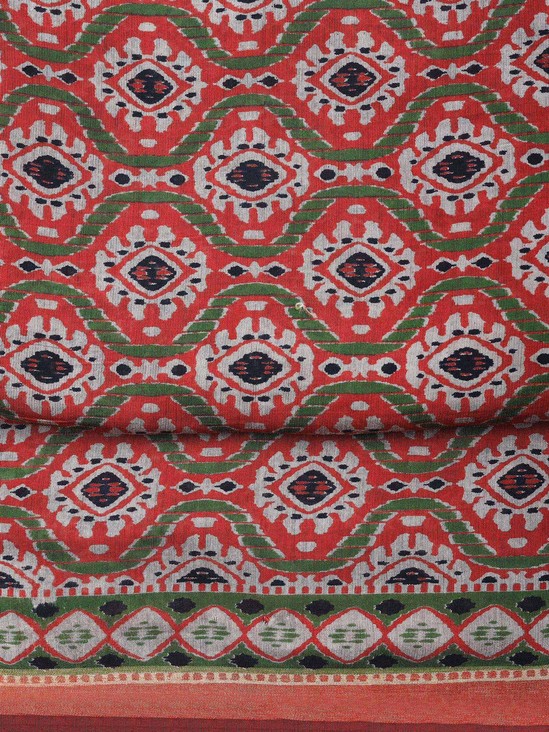 Maroon Embroidered Cotton Blend Unstitched Suit &amp; Pant With Cotton Dupatta