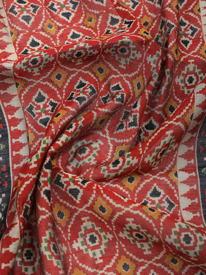 Black Printed Cotton Blend Unstitched Dress Material