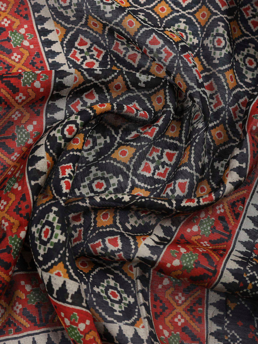 Maroon Printed Cotton Blend Unstitched Suit &amp; Pant With Cotton Dupatta