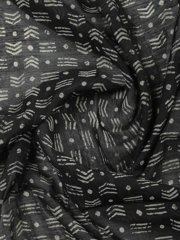 Maroon Printed Cotton Blend Unstitched Dress Material