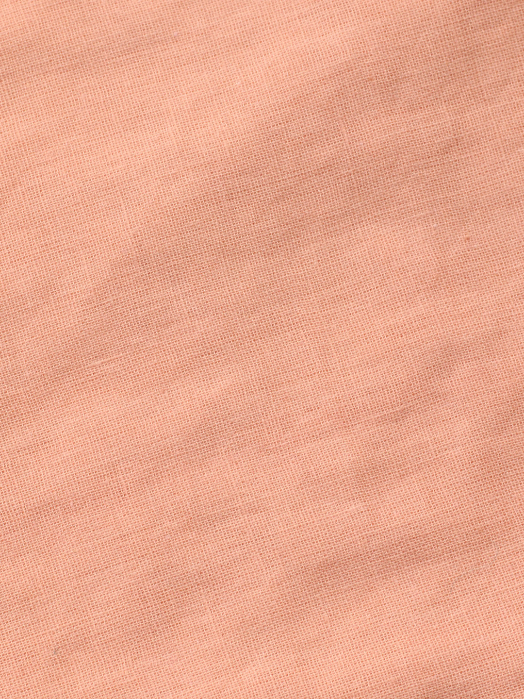 Peach Printed Cotton Blend Unstitched Suit &amp; Pant With Cotton Dupatta