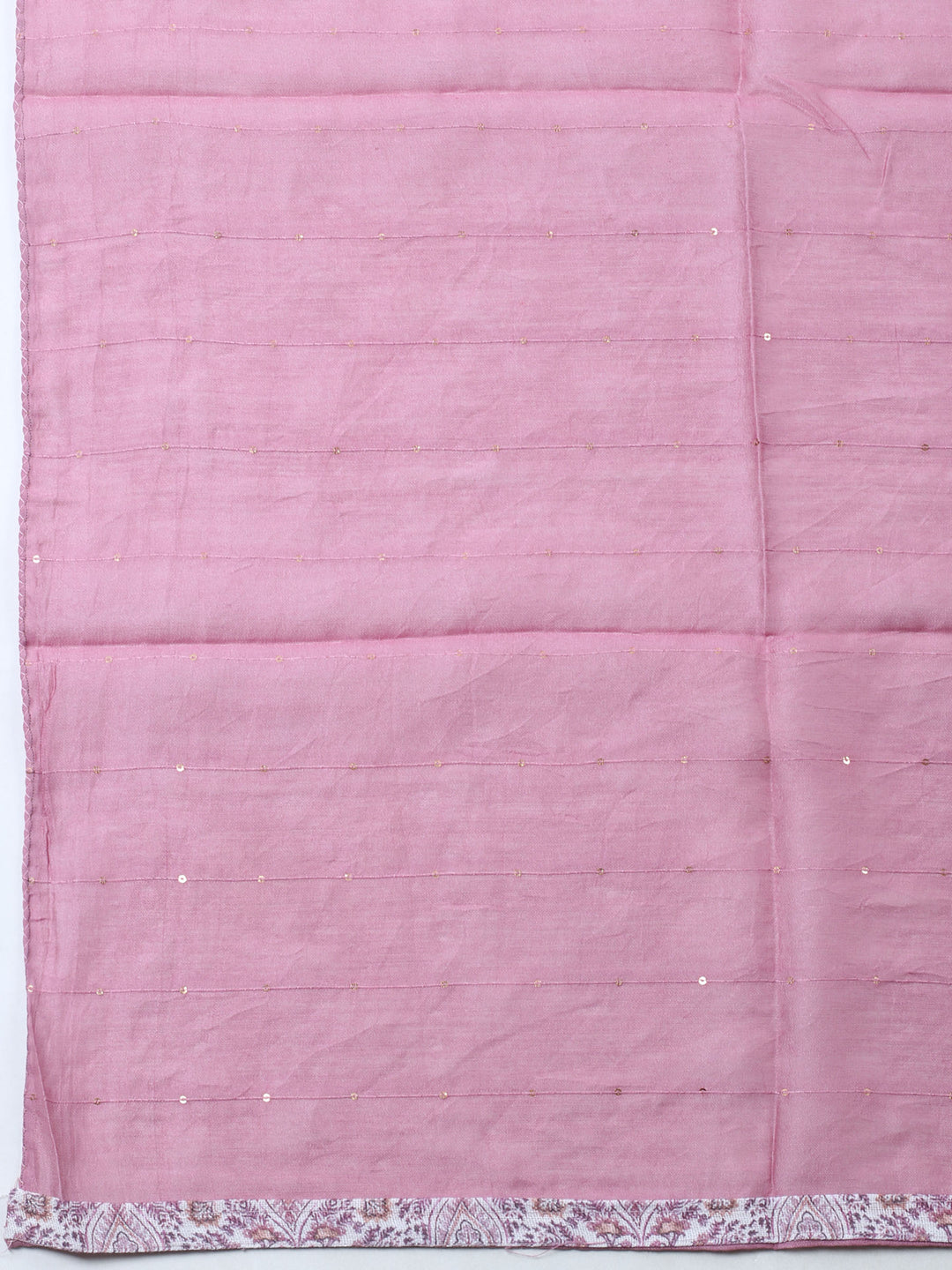Pink Embroidered Cotton Blend Unstitched Suit &amp; Pant With Cotton Dupatta