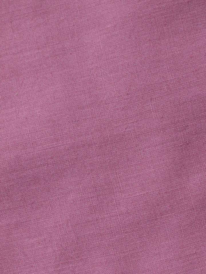 Pink Embroidered Cotton Blend Unstitched Suit &amp; Pant With Cotton Dupatta