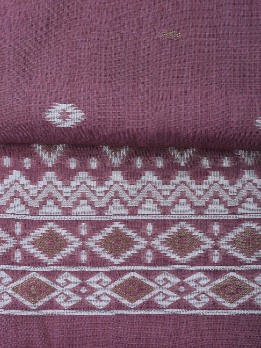 Lavender Embroidered Chanderi Unstitched Suit &amp; Pant With Chanderi Dupatta