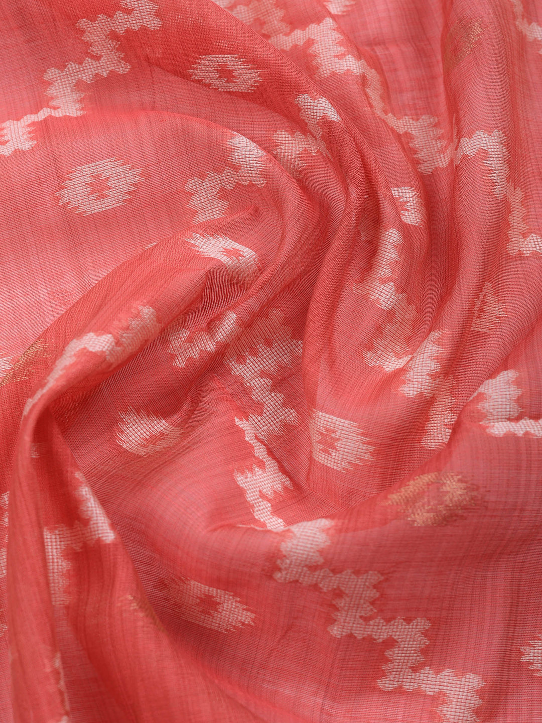 Pink Embroidered Chanderi Unstitched Suit &amp; Pant With Chanderi Dupatta