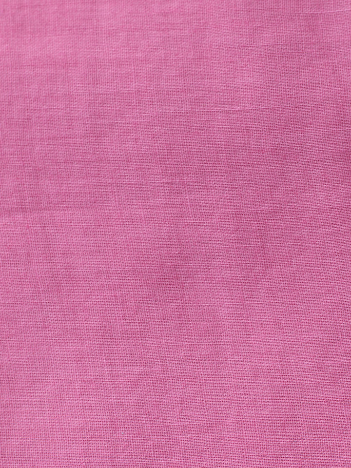 Cream Pink Embroidered Chanderi Unstitched Suit &amp; Pant With Chanderi Dupatta