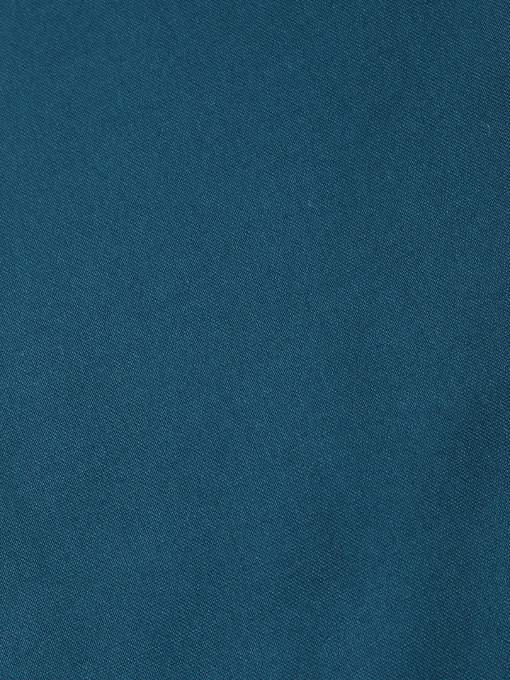 Teal Blue Printed Cotton Blend Unstitched Suit &amp; Pant With Cotton Dupatta