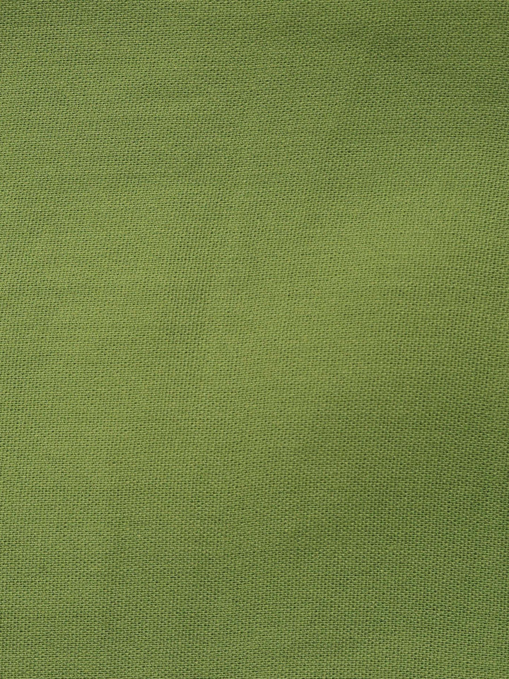 Pista Green Printed Linen Blend Unstitched Suit &amp; Pant With Linen Dupatta