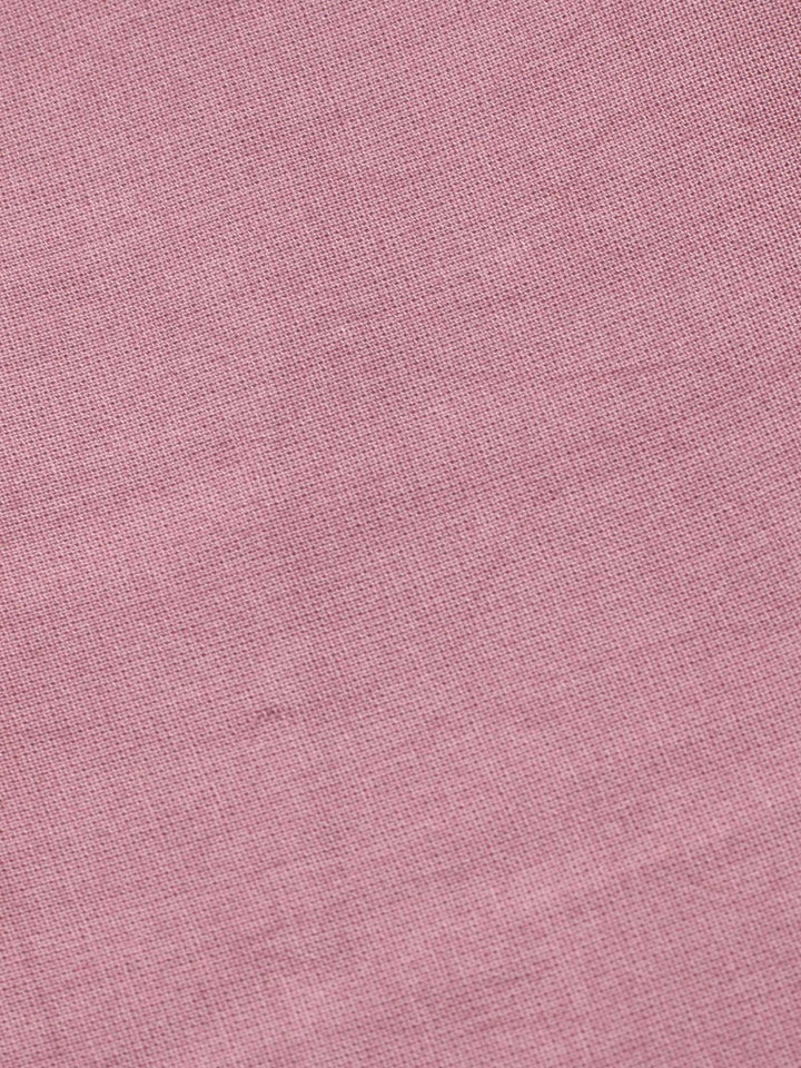 Dull Pink Printed Chanderi Unstitched Suit &amp; Pant With Chanderi Dupatta