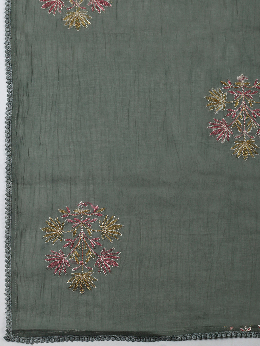 Pink Yoke Embroidery Cotton Blend Unstitched Dress Material