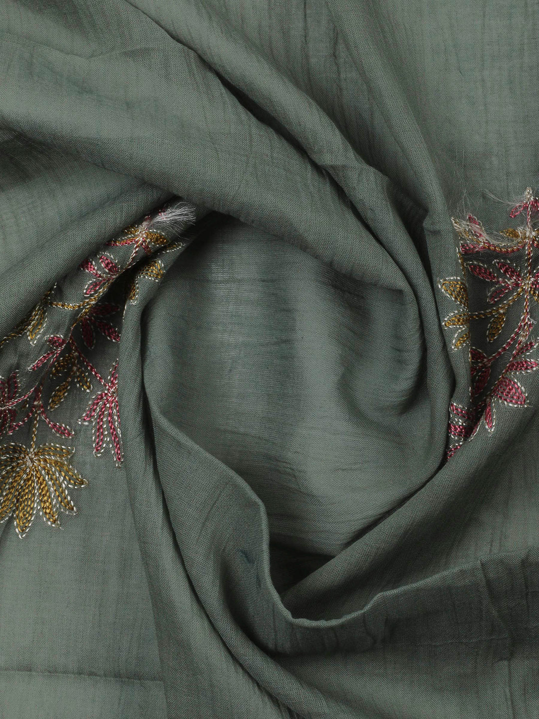 Pink Yoke Embroidery Cotton Blend Unstitched Dress Material