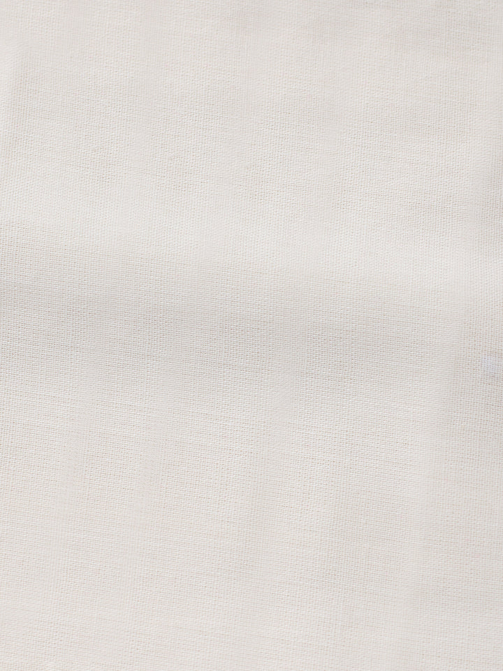 Cream Green Embroidered Cotton Blend Unstitched Suit &amp; Pant With Cotton Dupatta