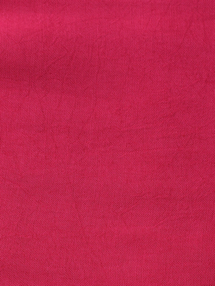 Pink Embroidered Chanderi Unstitched Suit &amp; Pant With Banarsi Dupatta