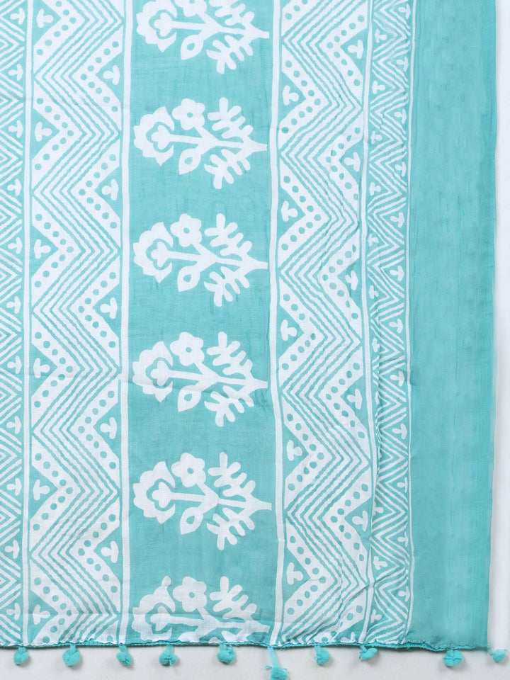 Embroidered Cotton Blend Unstitched Suit With Dupatta