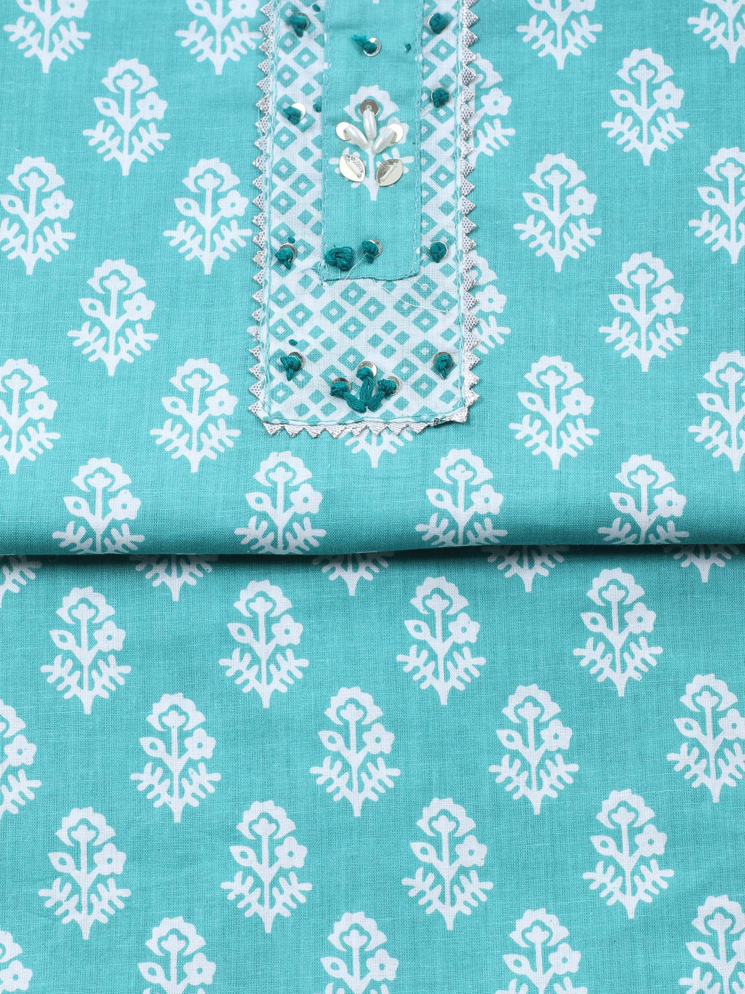 Embroidered Cotton Blend Unstitched Suit With Dupatta
