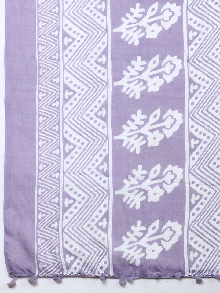 Embroidered Cotton Blend Unstitched Suit With Dupatta
