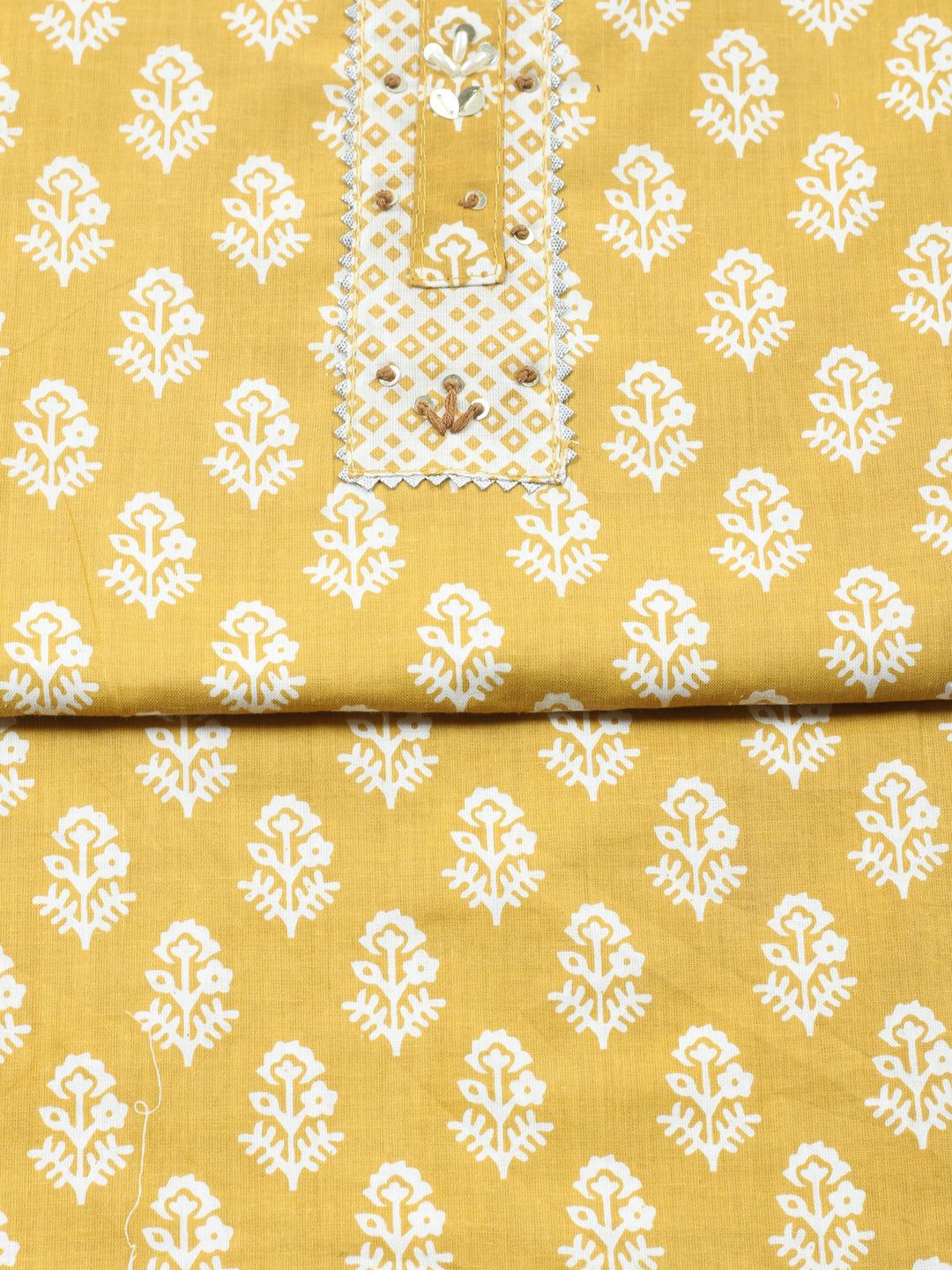 Embroidered Cotton Blend Unstitched Suit With Dupatta