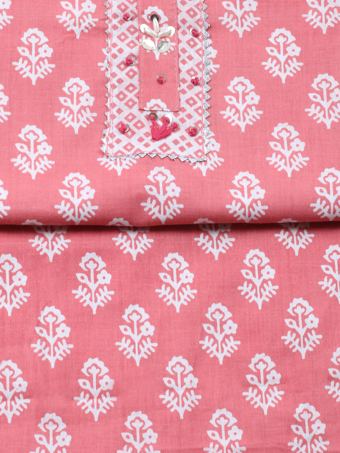 Embroidered Cotton Blend Unstitched Suit With Dupatta